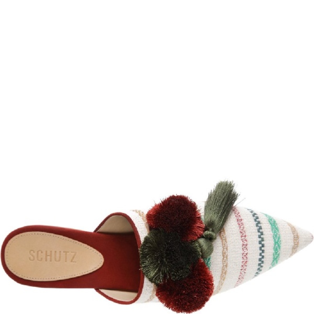 🆕{SCHUTZ } Gaely Pom Pom-Tassel Mules - Picture 6 of 13